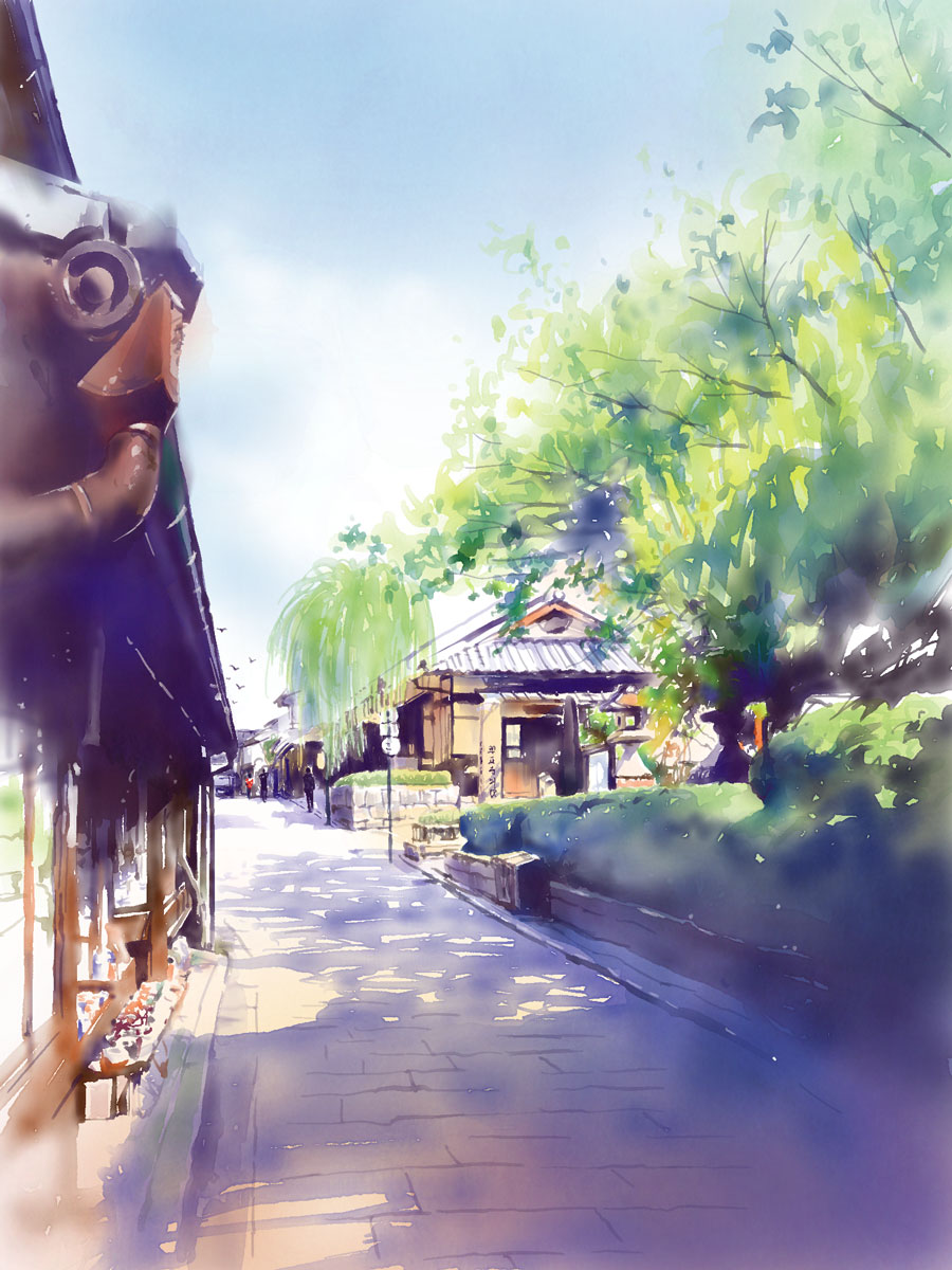 iPadで絵を描く! Tayasui Sketches Proで描いた京都の風景画（iPad